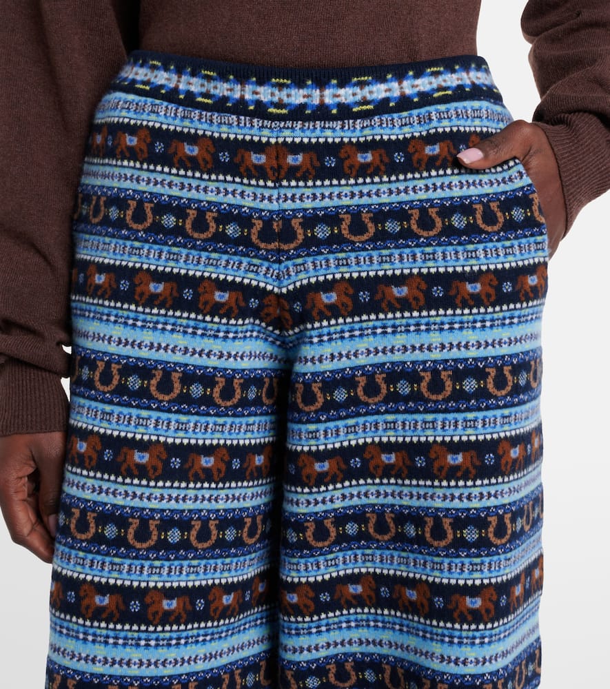 Knitted virgin wool straight pants
