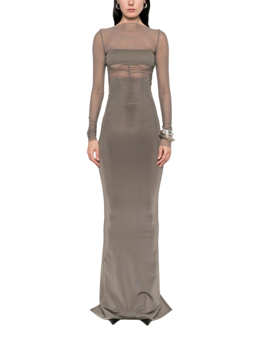 Rick Owens - sheer ruched long sleeve top