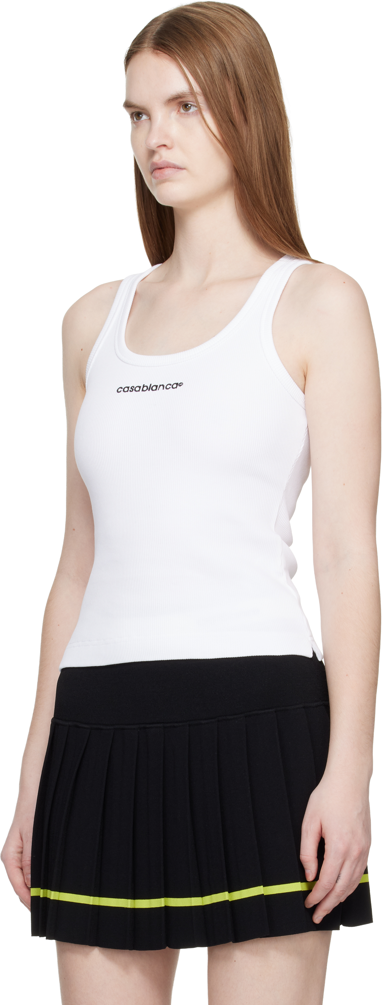 White Ribbed Tank Top