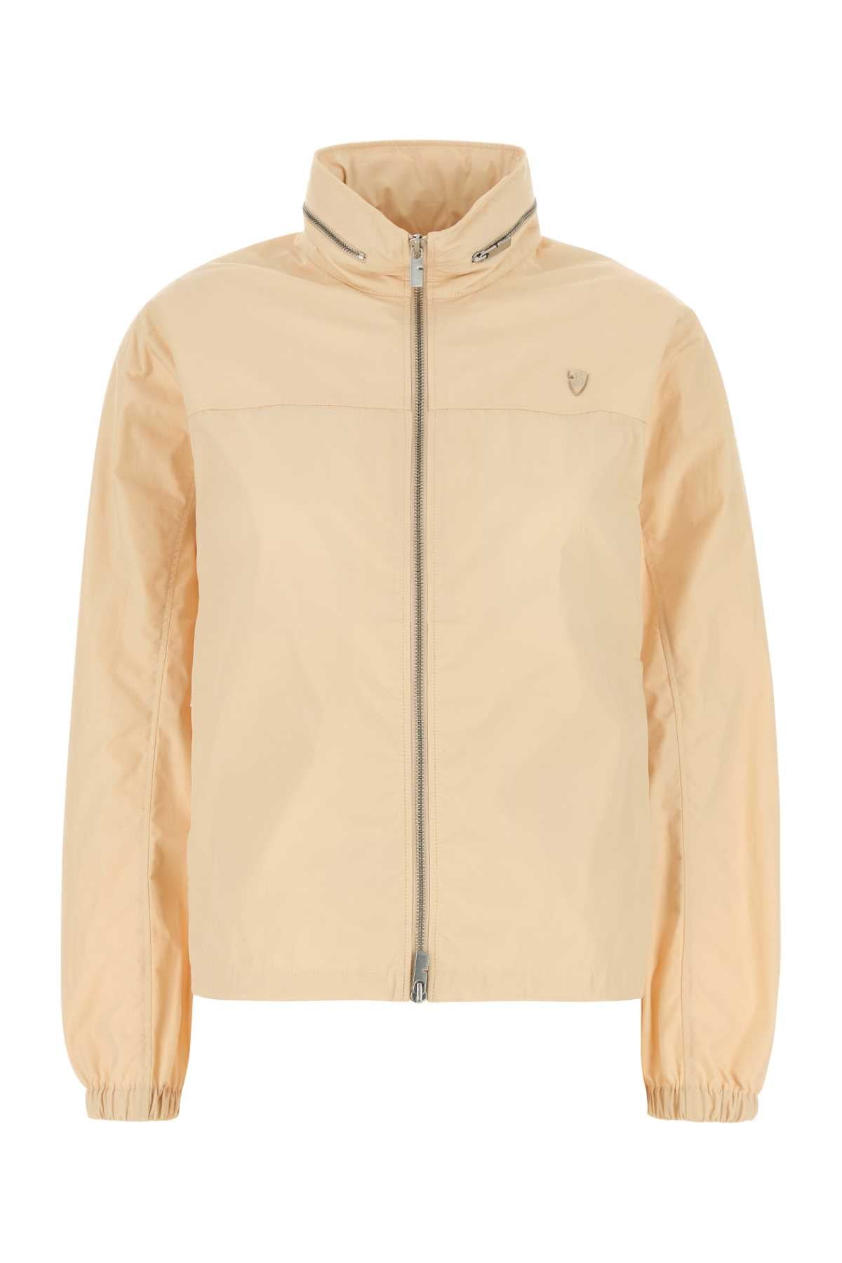 Nylon Blend Windbreaker Jacket — Beige