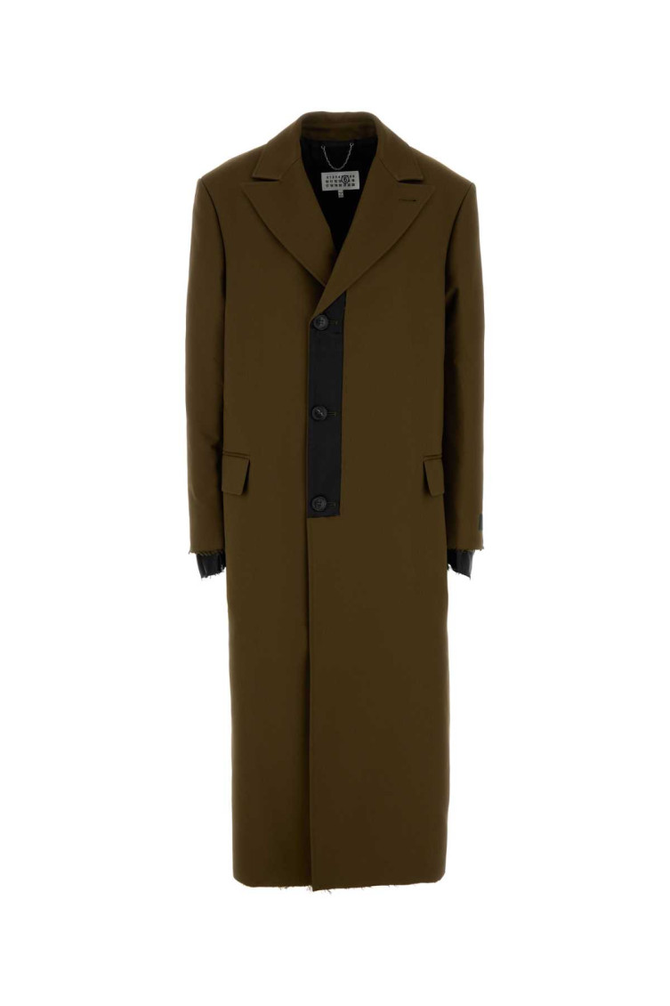 Olive Green Polyester Coat