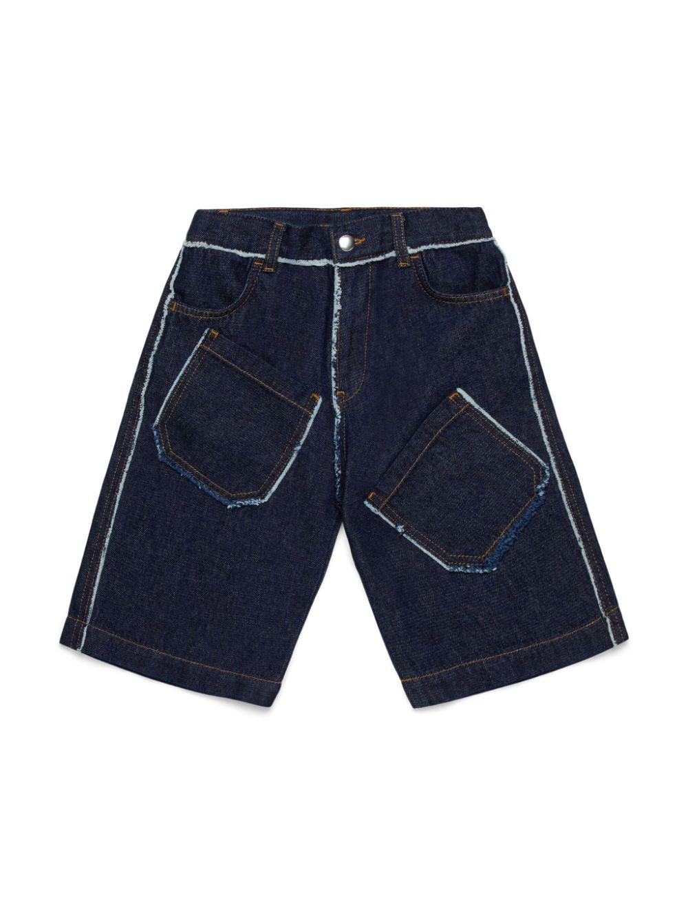 Patch pockets denim shorts - Blue