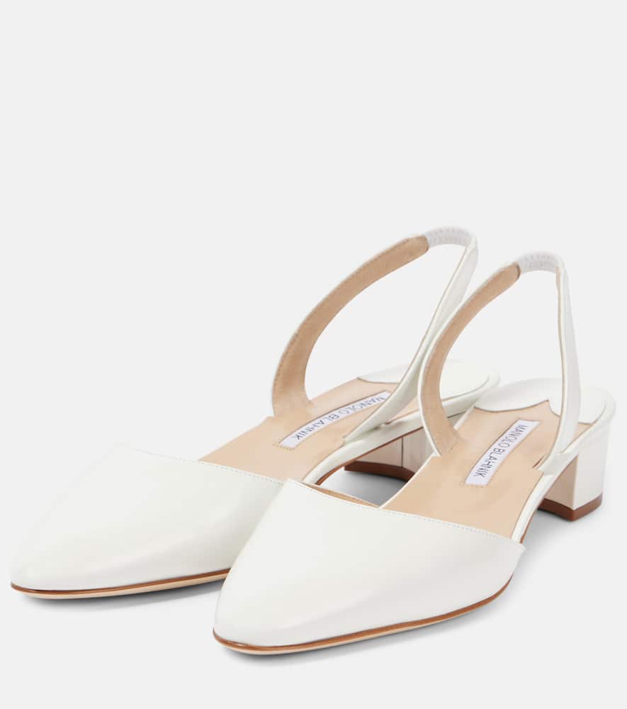 Manolo Blahnik Bridal Aspro 30 leather slingback pumps