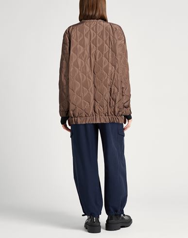 Woman Puffer Khaki Size 8 Polyester