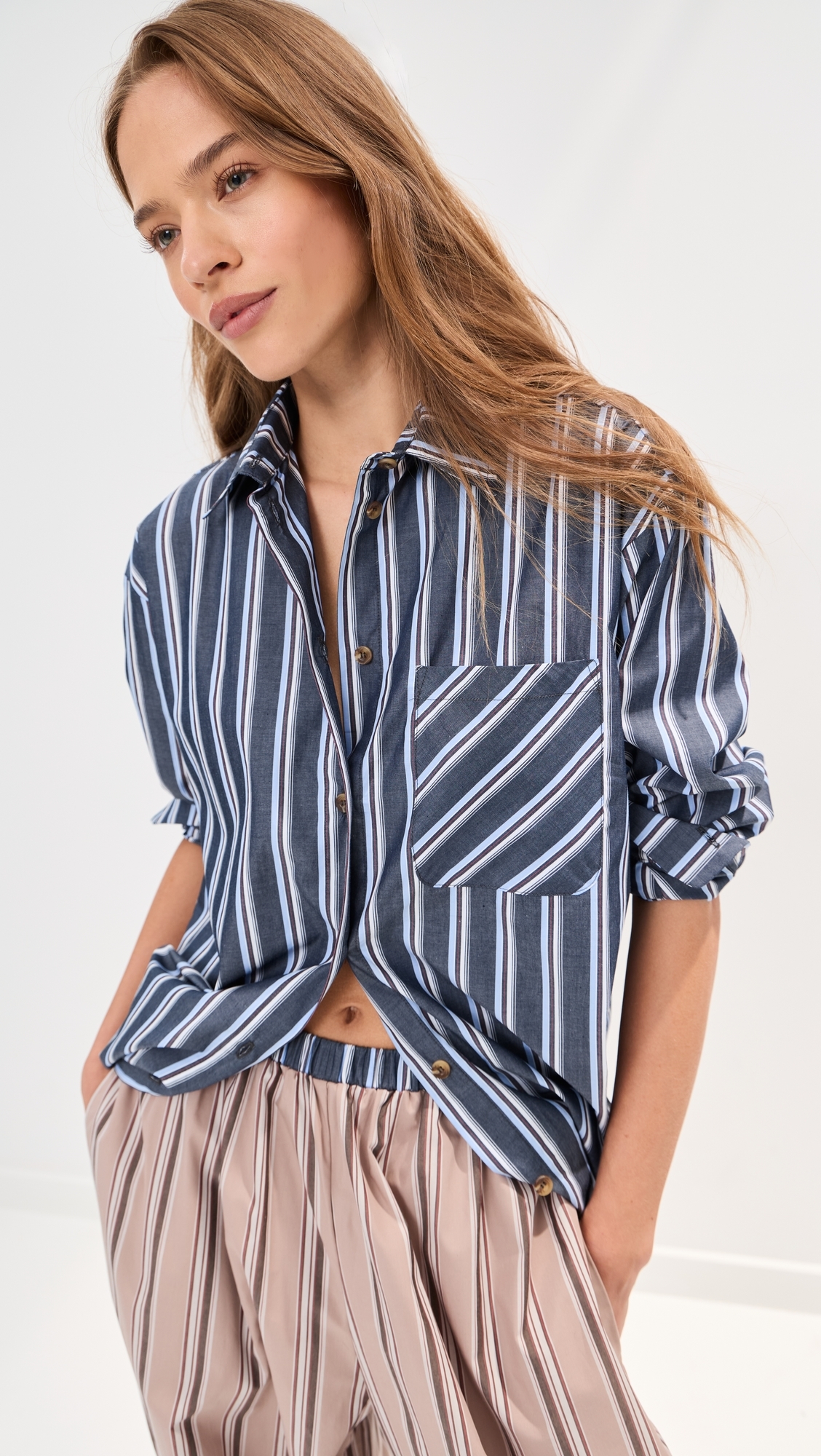 Winnie Button Down Denim Stripe