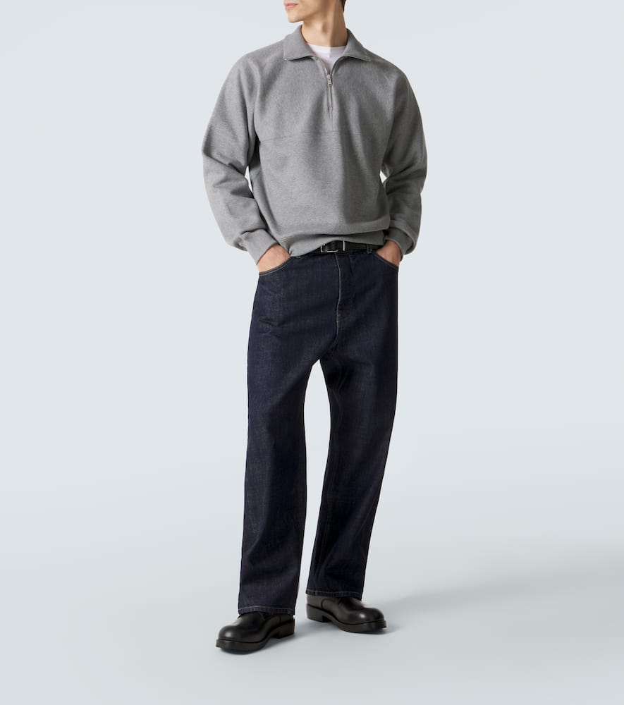 Cotton terry half-zip sweatshirt