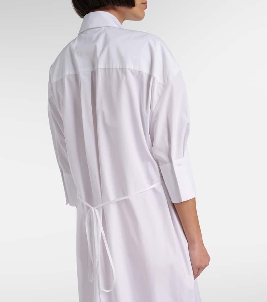 Embroidered cotton poplin shirt dress