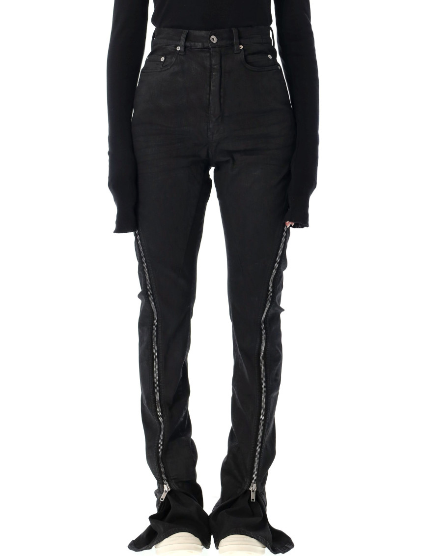 Black Zip-detail Slim-fit Jeans