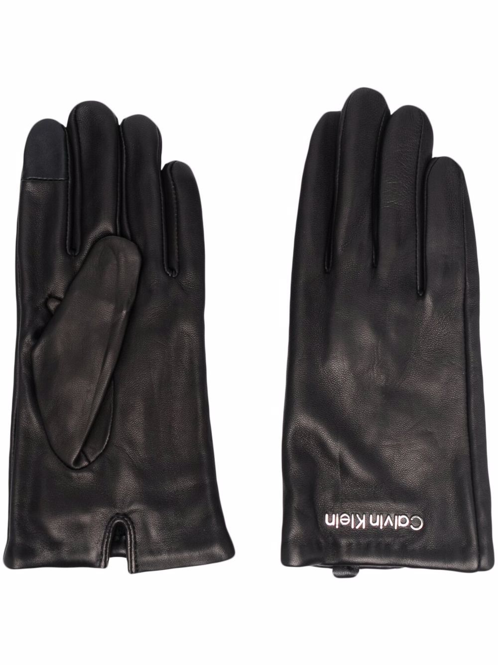 Logo-plaque gloves - Black