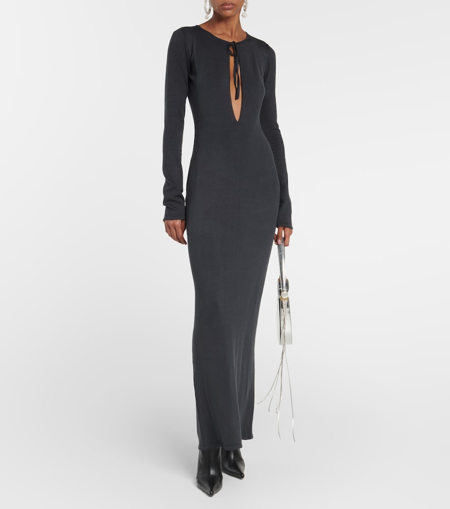 Cutout silk maxi dress