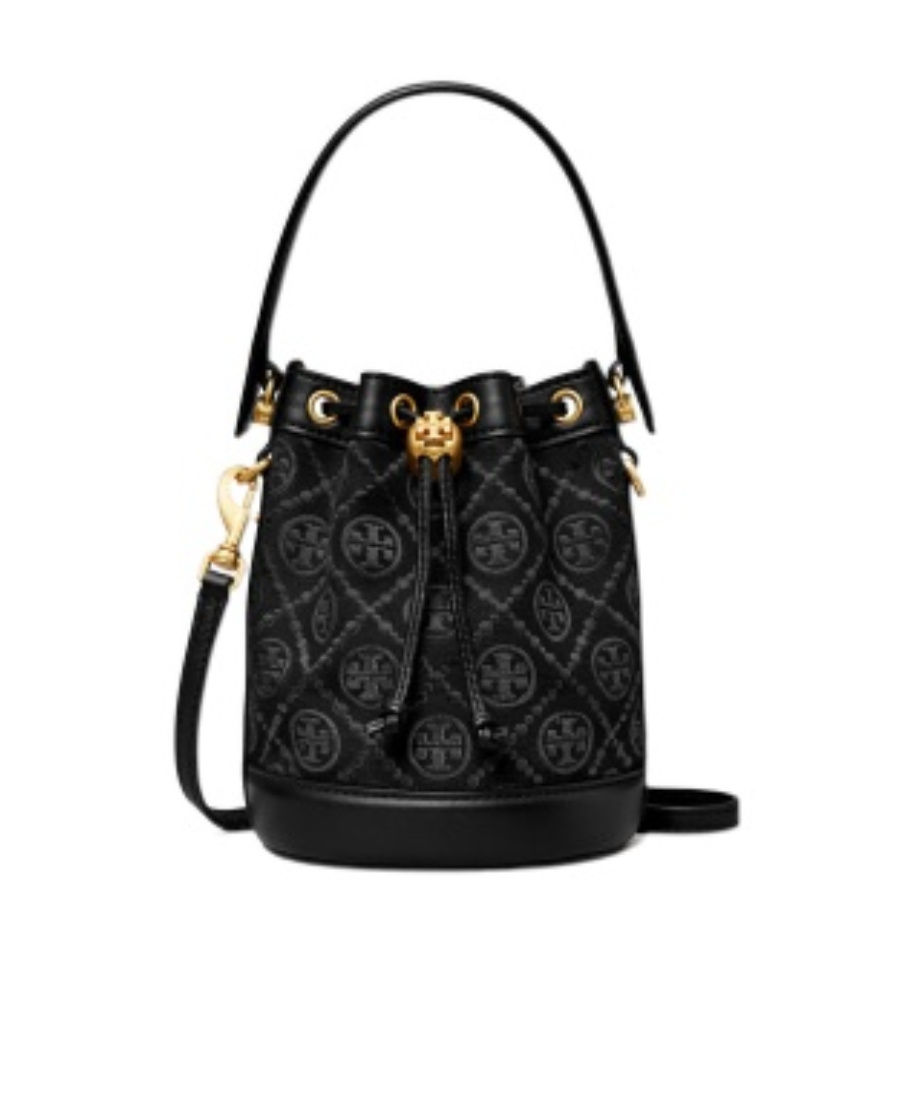 Mini T Monogram jacquard bucket bag