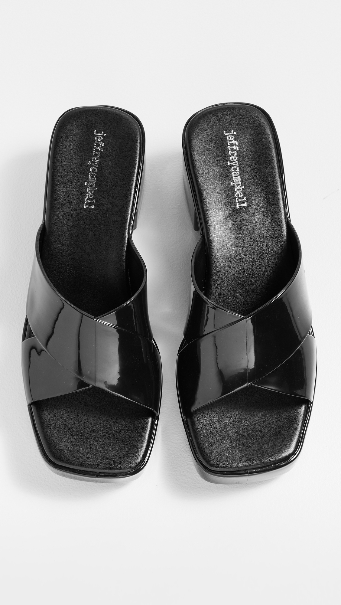 Bubblegum Jelly Block Sandals Black Shiny