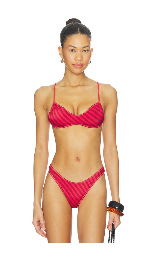 Frankies Bikinis X Jennie Magnolia Satin Top in Red. - S also in XS