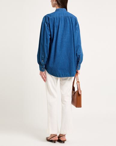 Woman Top Blue Size 6 Cotton