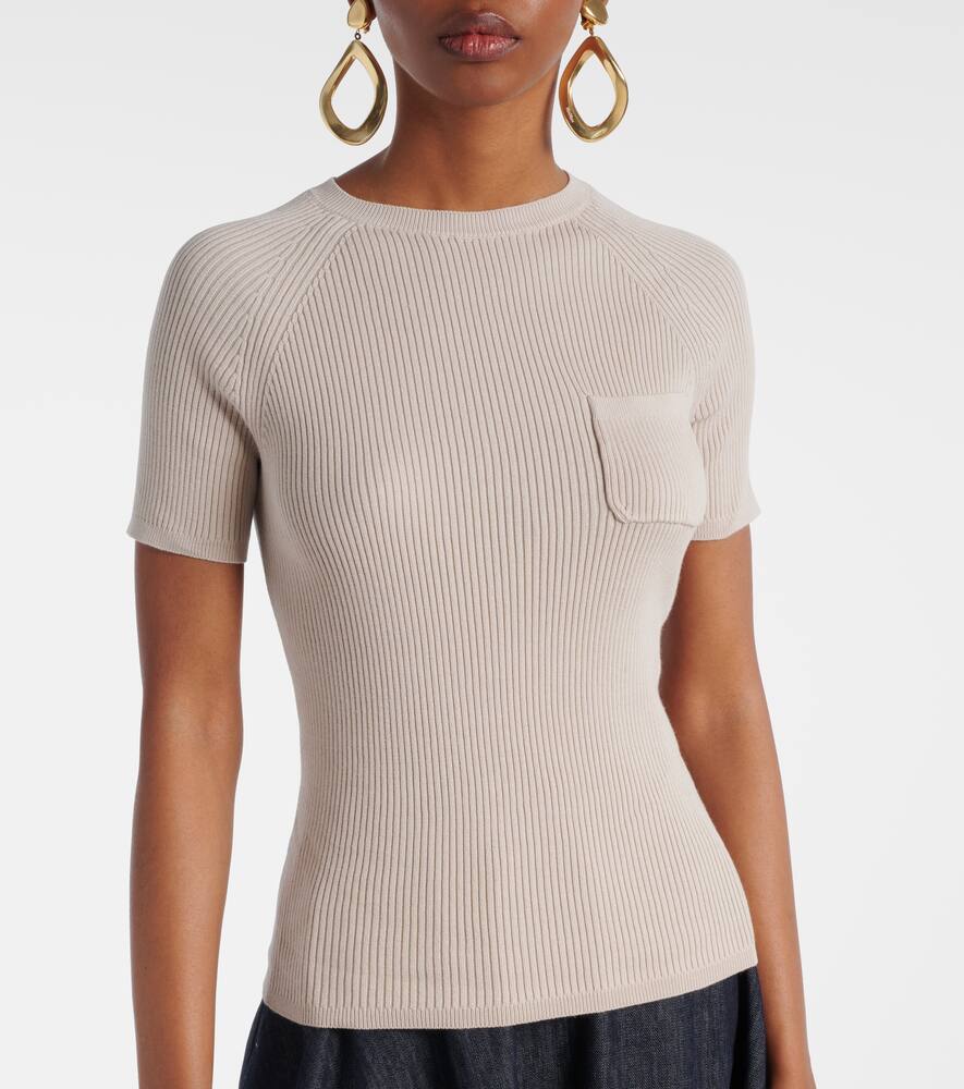 'S Max Mara Berlino ribbed-knit cotton top