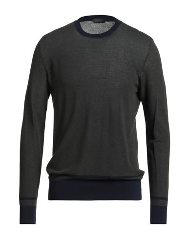 Man Sweater Military green Size 42 Cotton