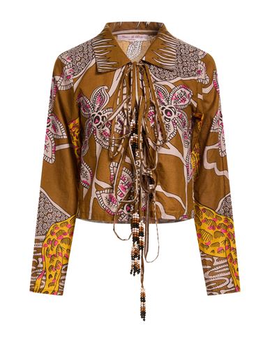 Woman Shirt Camel Size S Cotton