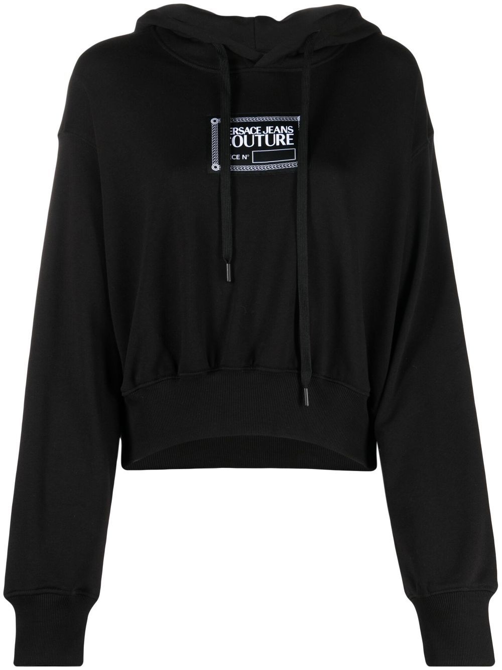 Logo-print drawstring hoodie - Black