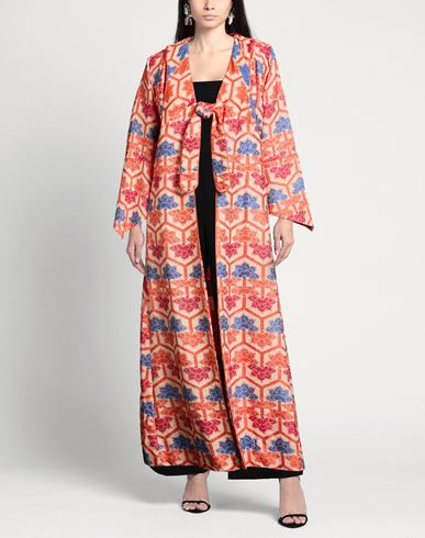 Woman Overcoat & Trench Coat Orange Size M Cotton