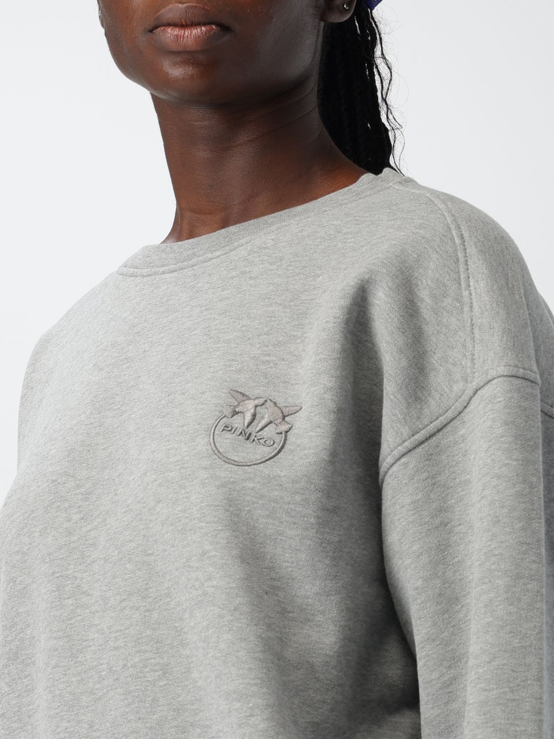 Love Birds-embroidered cotton sweatshirt - Brown