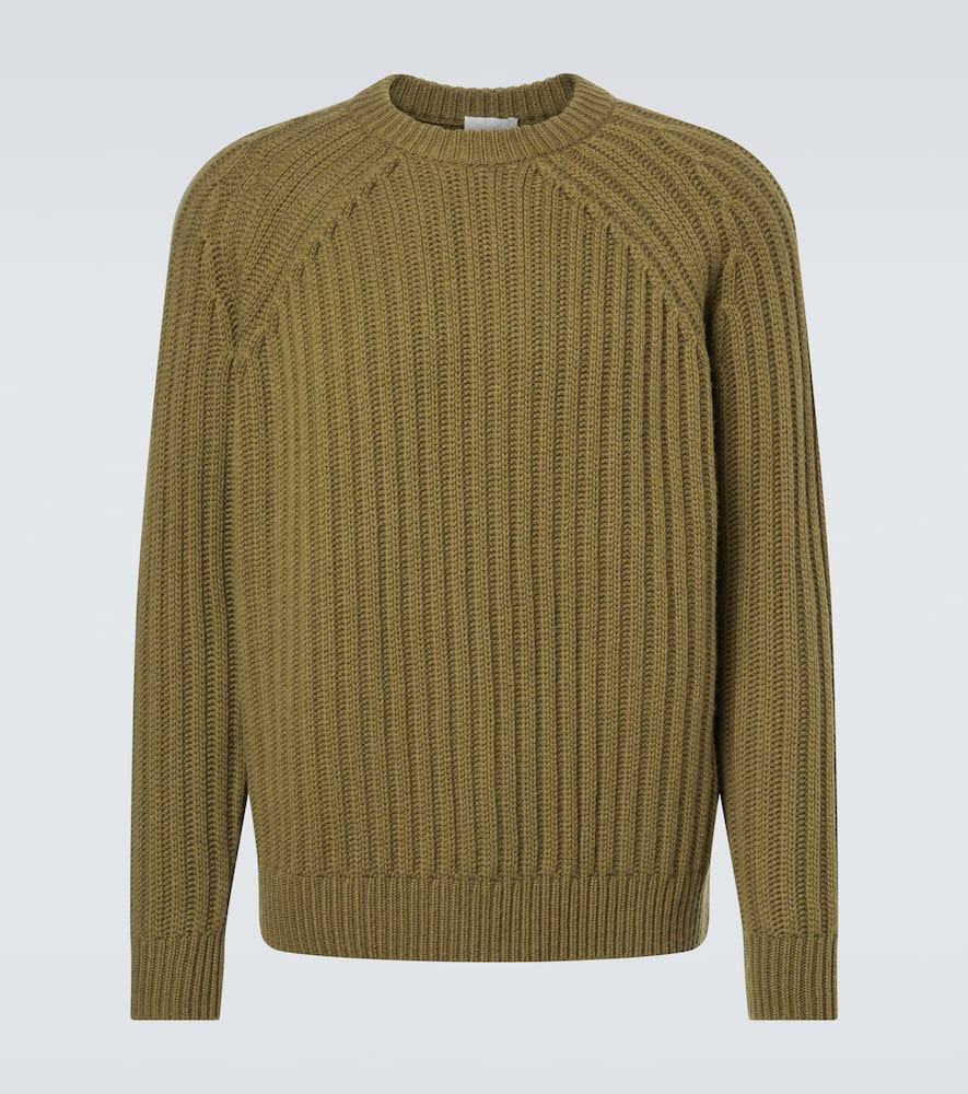 Ribbed-knit wool and cashmere sweater