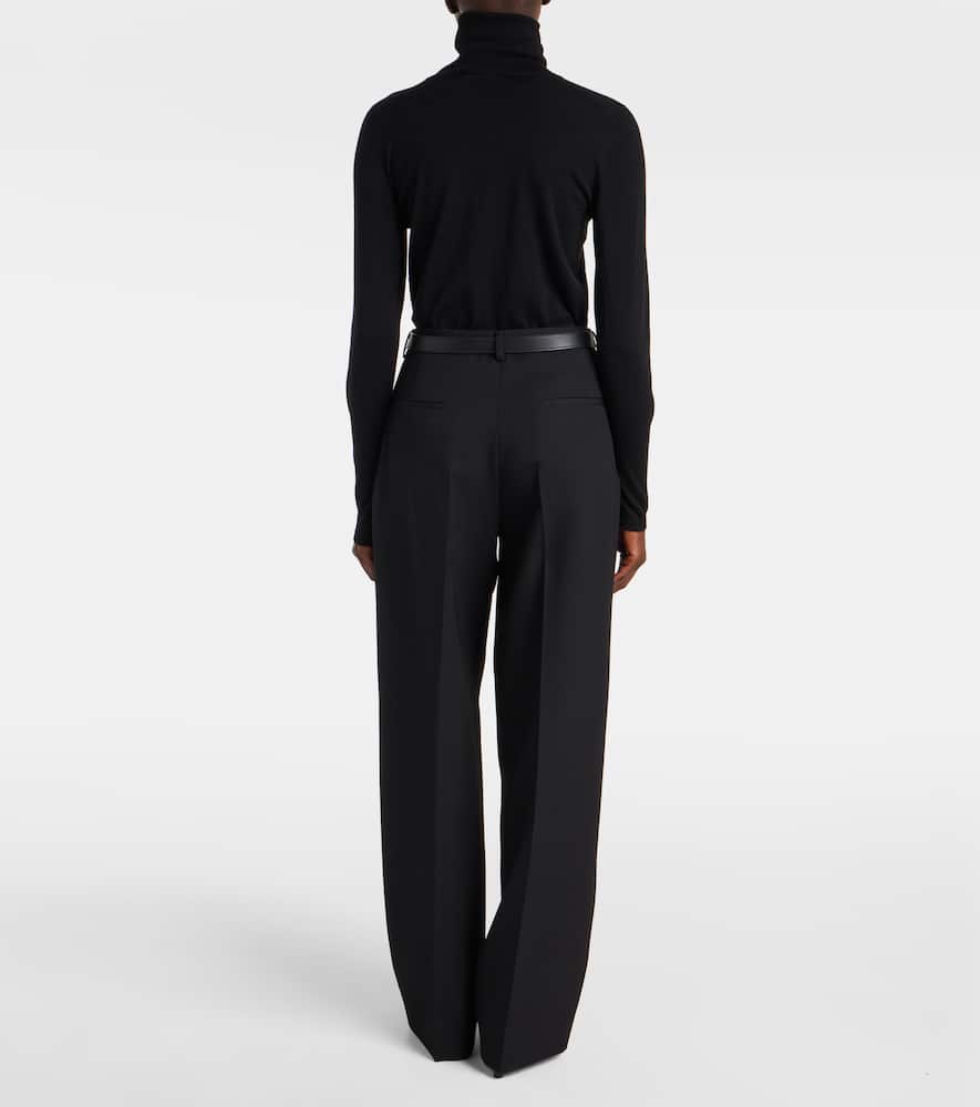 Wool wide-leg pants