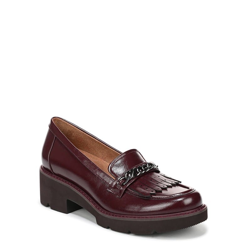 Women's Celia Lug Loafers (Wine Red Faux Leather)