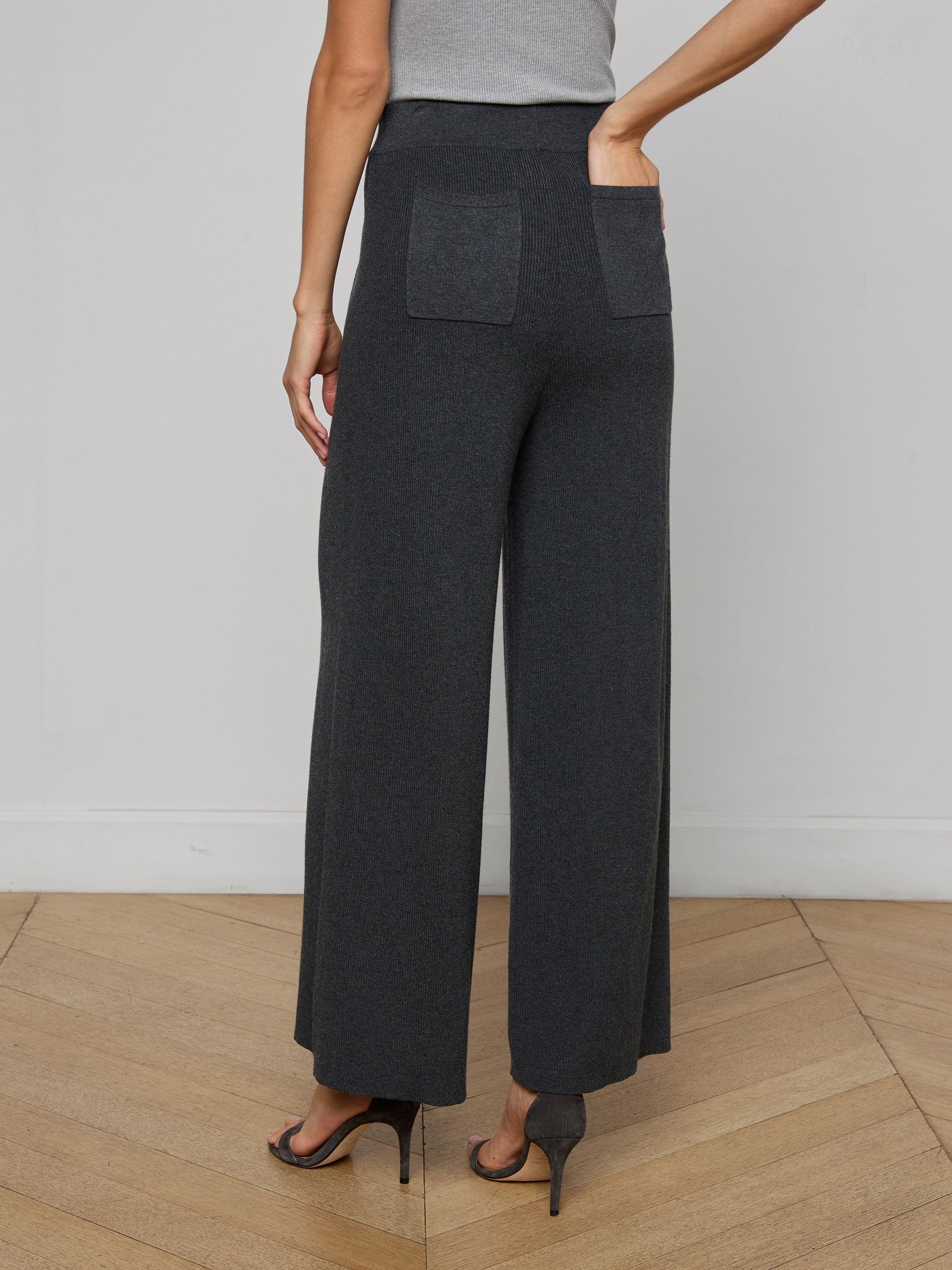 Milly Knit Pants In Charcoal Grey