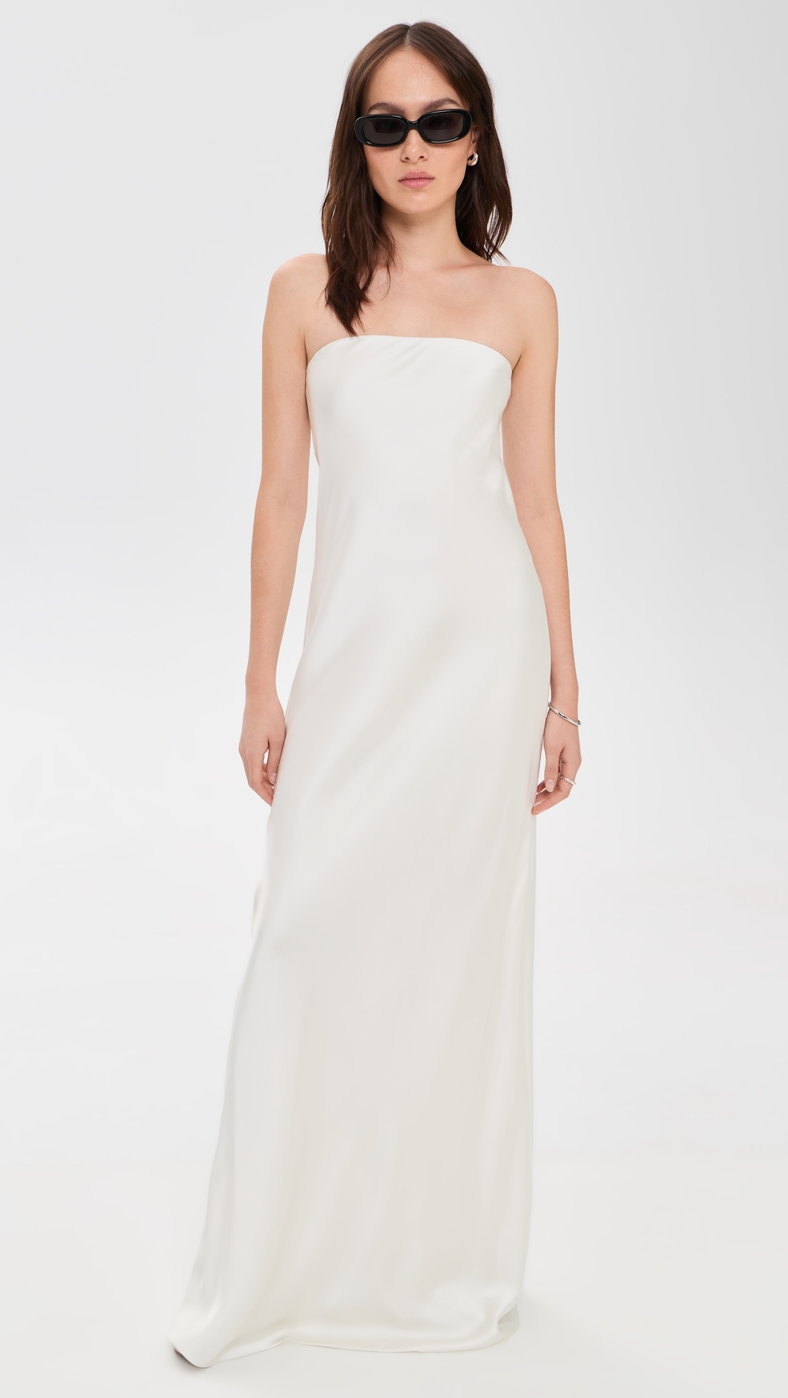 Bias Strapless Gown Porcelain