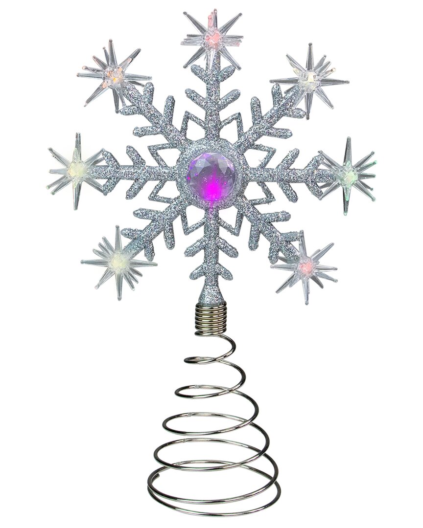 Northlight 11in LED Lighted Coloring Changing Twinkling Snowflake Christmas Tree Topper
