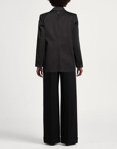 Woman Blazer Black Size 10 Cotton, Silk, Elastane