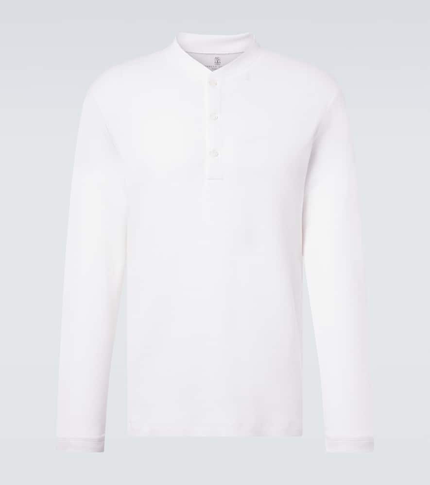 Cotton and silk Henley shirt