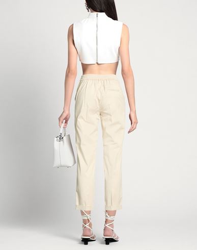 Woman Pants Beige Size 12 Cotton, Tencel, Elastane