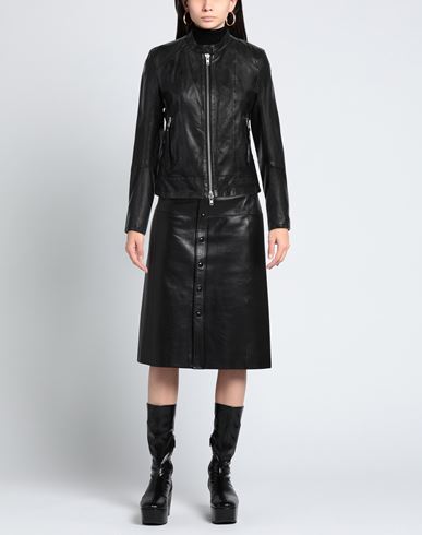 Woman Jacket Black Size 8 Leather