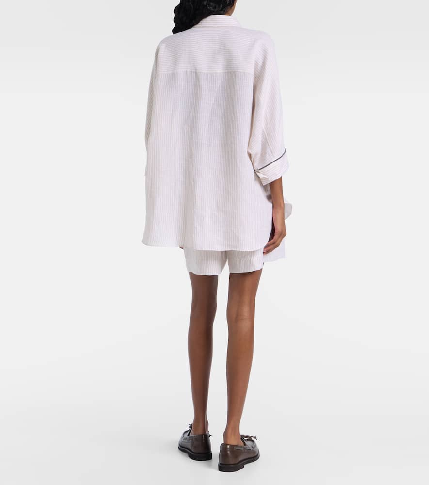 Monili striped oversized linen shirt