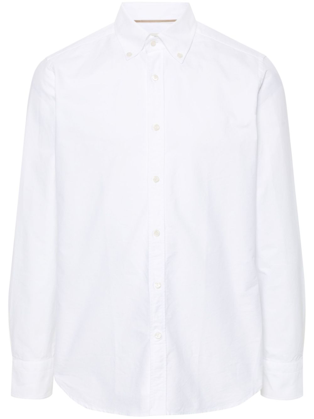 Button-down collar canvas shirt - White