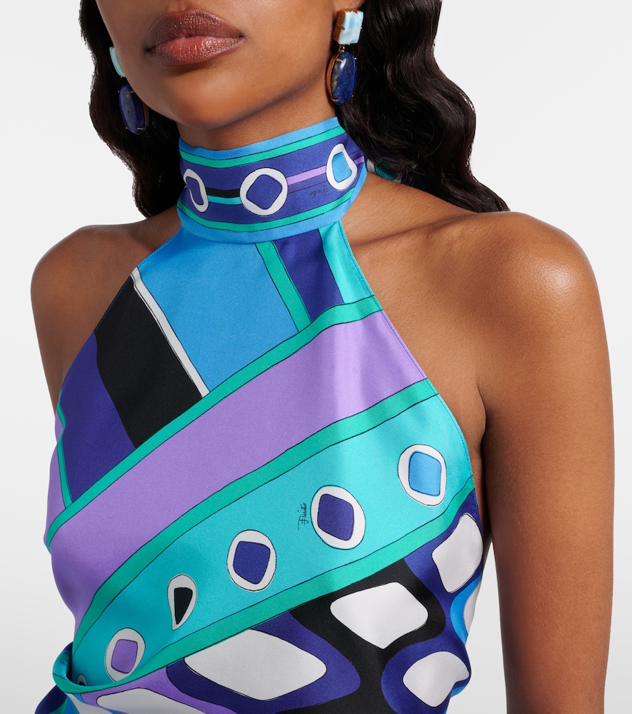 Vivara silk twill halterneck top