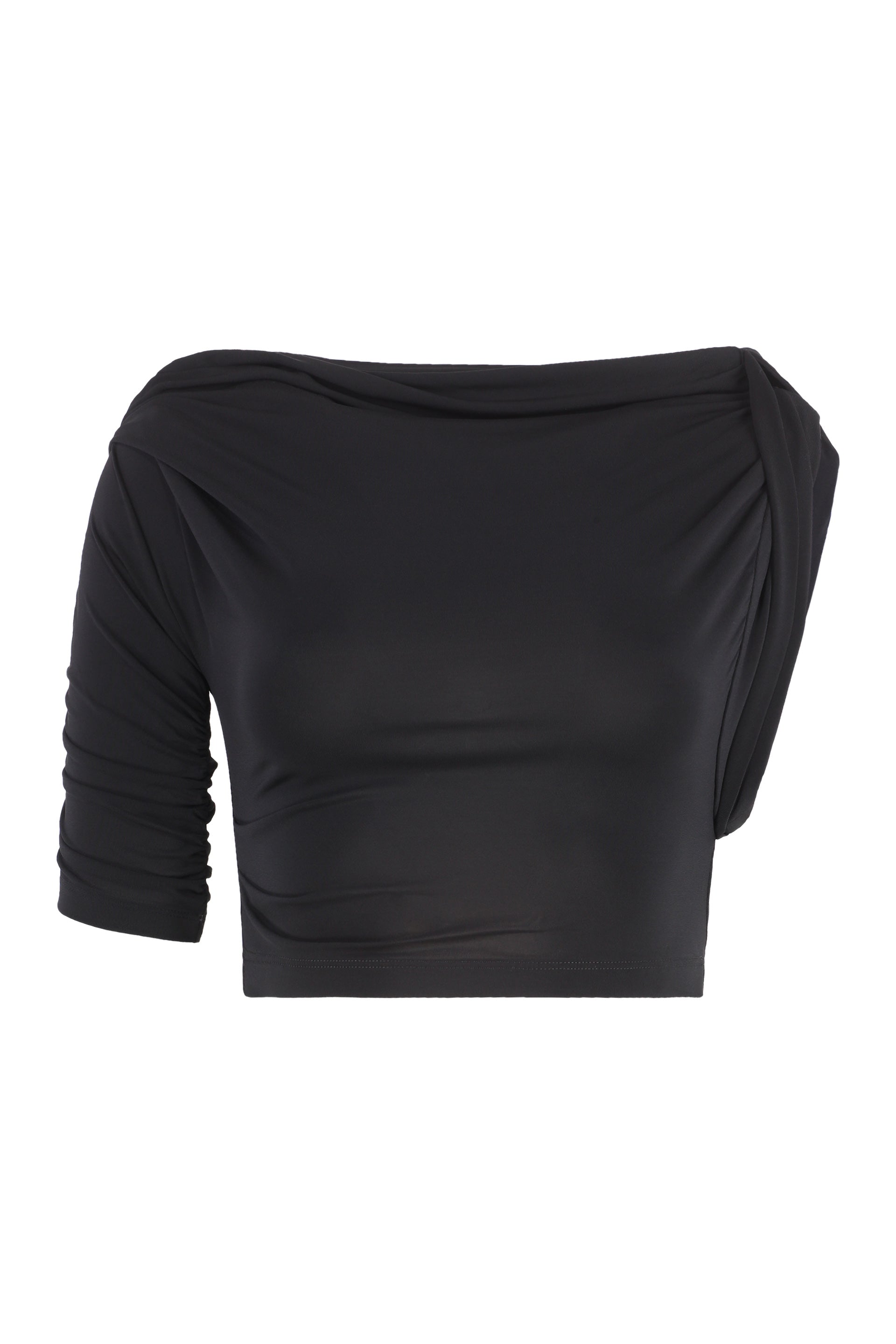 Draped Tight-Fit Crop Top