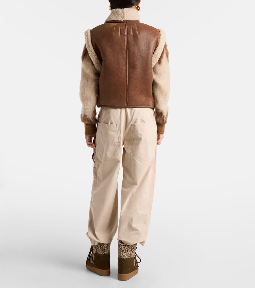 Alime shearling-trimmed leather vest
