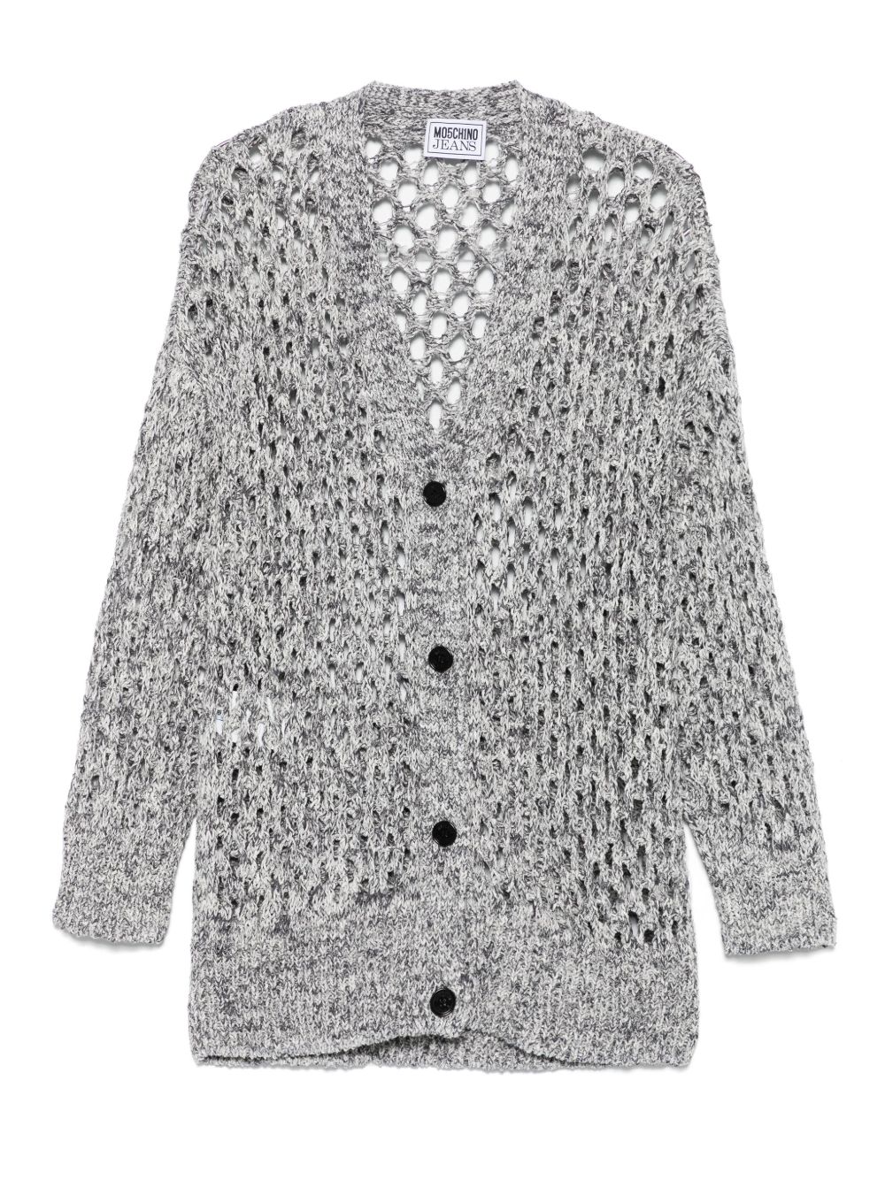 MOSCHINO JEANS open-knit cardigan - Grey