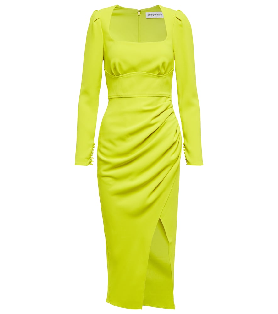 Self-Portrait Ruched crêpe midi dress