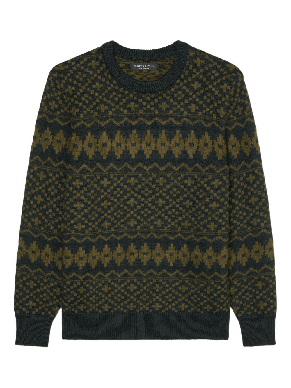 Patterned crew-neck sweater - Blue