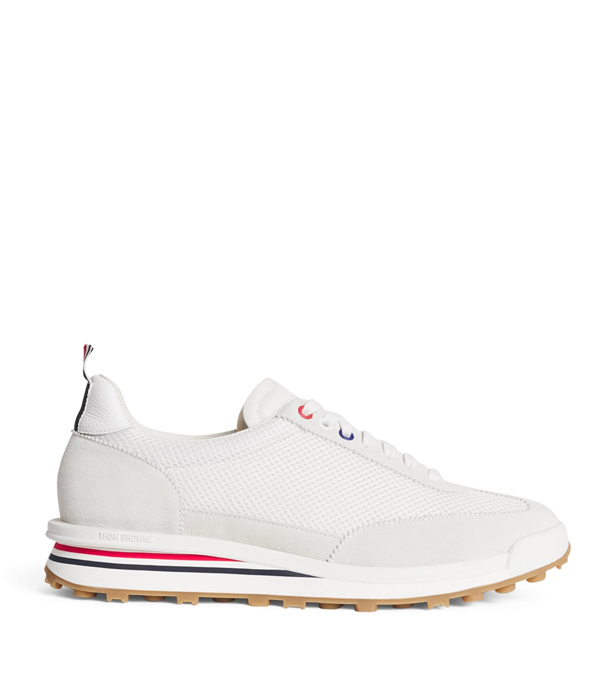 Suede-Trim Technical Tricolour Sneakers