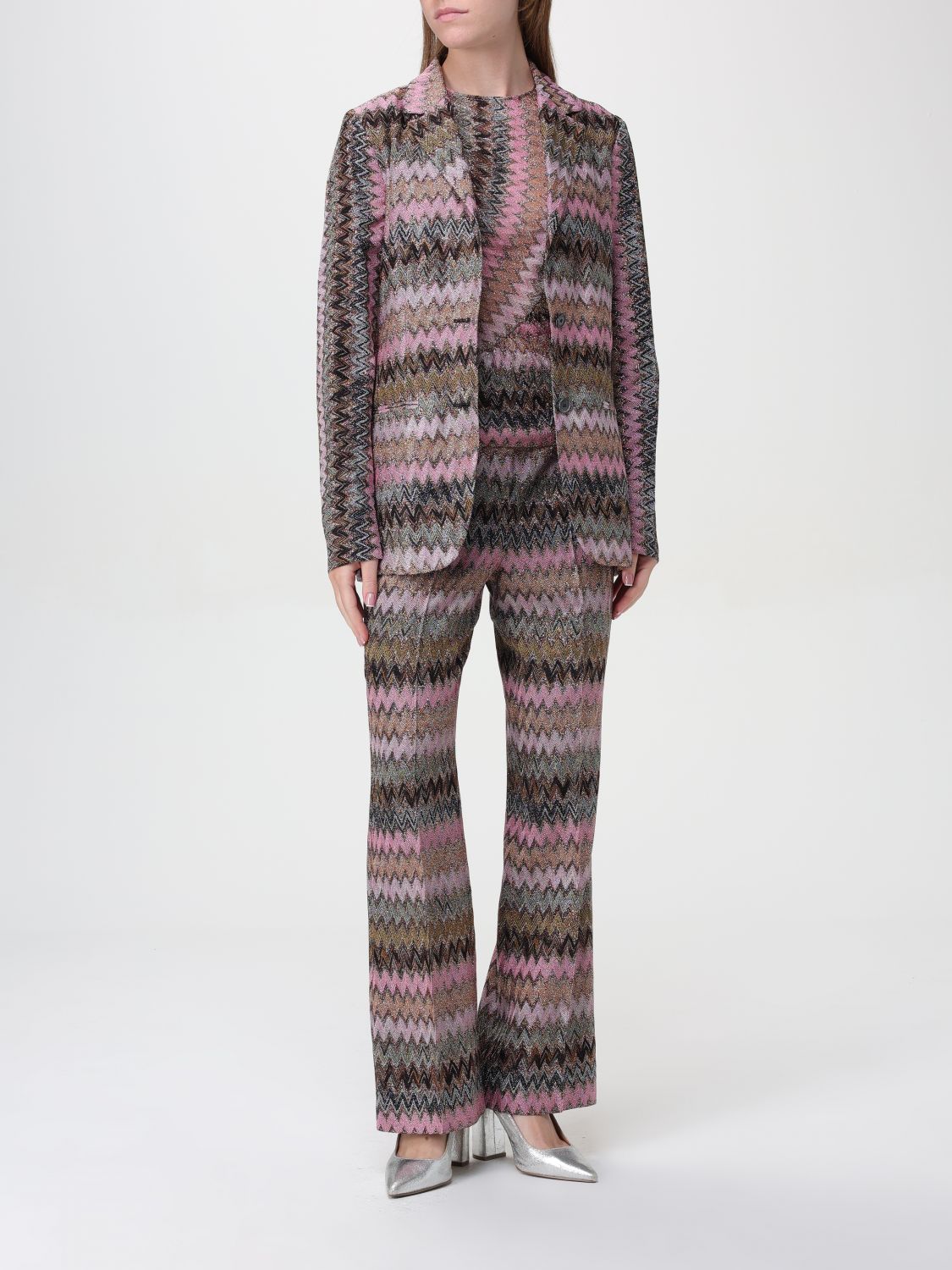 Metallic finish trousers - Pink
