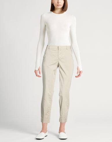 Woman Pants Beige Size 10 Cotton, Elastane