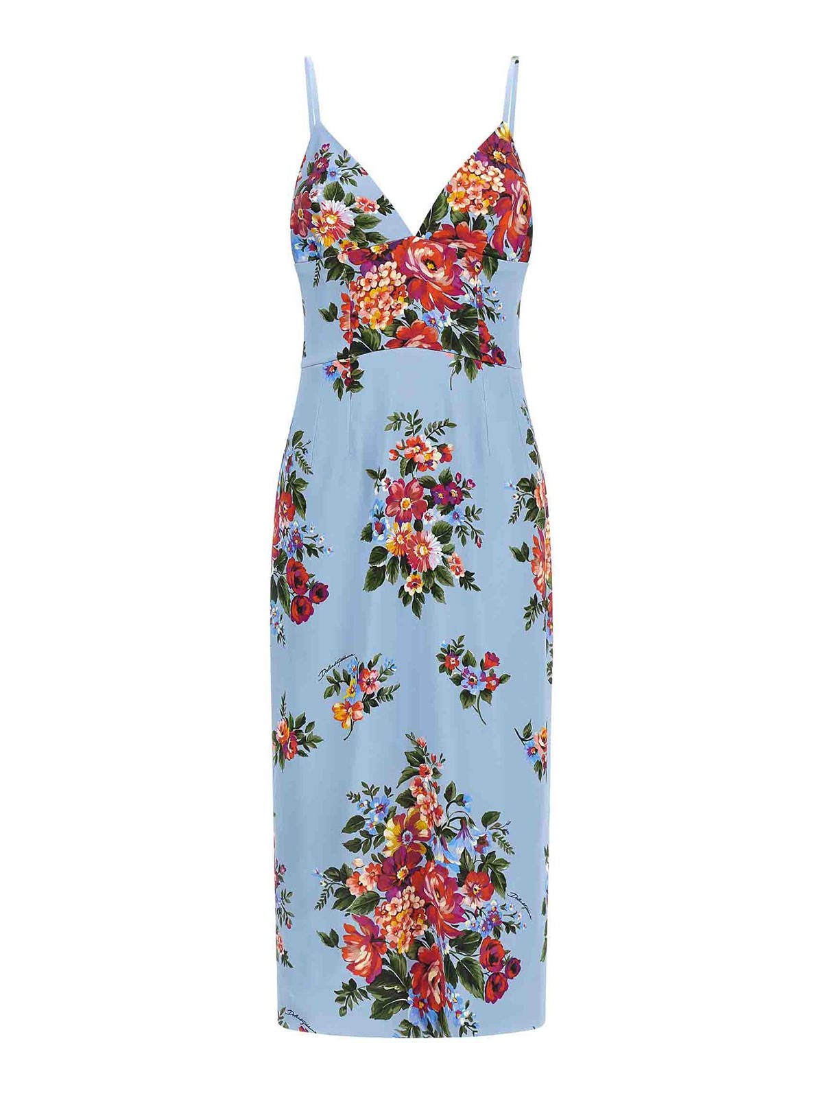 Dolce&Gabbana - floral midi dress fitted silhouette