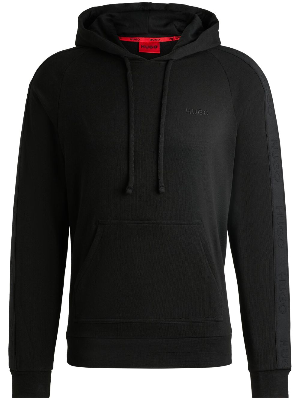 Logo-embroidered hoodie - Black