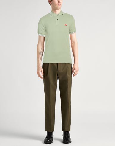 Man Polo shirt Light green Size 3XL Cotton, Elastane