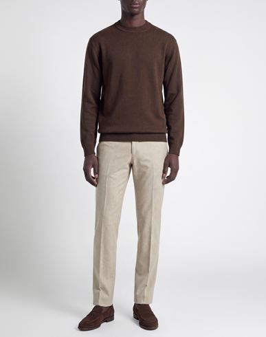 Man Sweater Dark brown Size L Virgin Wool