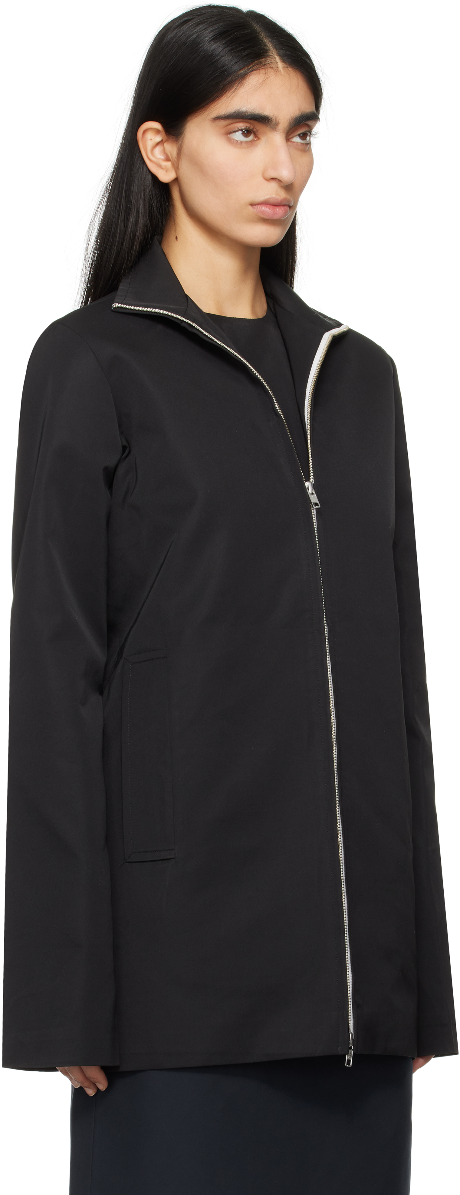 LII Black Slim High Neck Jacket